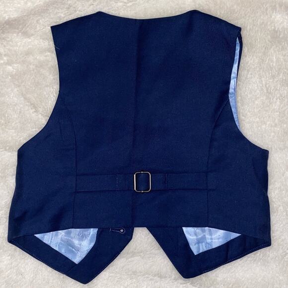 H&M Toddler Boys Formal Vest V-Neck Button Front Welt Pocket Navy Size 2T/3T - Picture 2 of 3